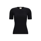 Khaite Black Viscose T-Shirt