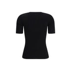 Khaite Black Viscose T-Shirt