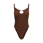Hunza G Brown Polyamide One-Piece Swimsuit