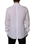 Dolce & Gabbana White Bib Cotton Poplin Dress Formal Shirt