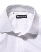 Dolce & Gabbana White Cotton Collared Dress Formal Men Shirt