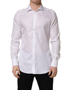 Dolce & Gabbana White Cotton Collared Dress Formal Men Shirt