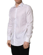 Dolce & Gabbana White Cotton Collared Dress Formal Men Shirt