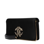 Roberto Cavalli Black Satin Clutch Bag