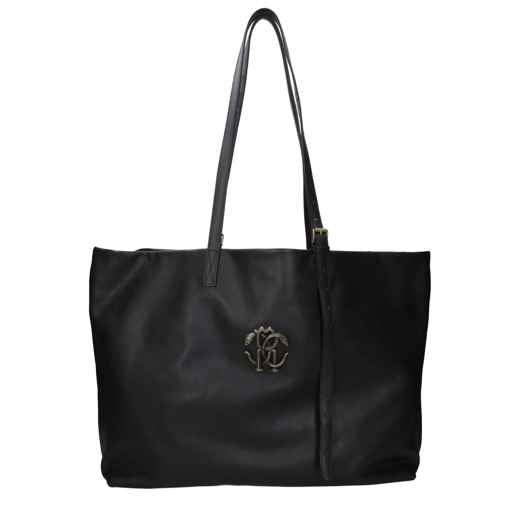 Roberto Cavalli Black Leather Shoulder Bag
