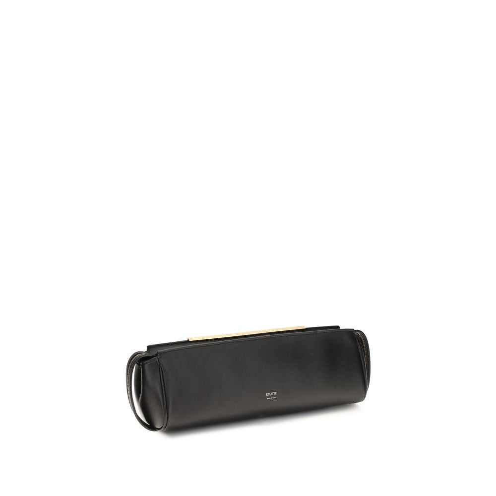 Khaite Black Calf Leather Bos Taurus Clutch Bag