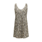 Brunello Cucinelli Beige Paper Cocktail Dress