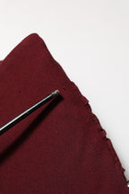 Dolce & Gabbana Maroon Crystal One Shoulder EveningGown Dress