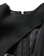 Dolce & Gabbana Black Silver OneShoulder Cocktail Gown Dress