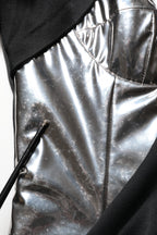Dolce & Gabbana Black Silver OneShoulder Cocktail Gown Dress