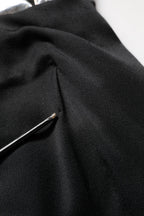 Dolce & Gabbana Black Silver OneShoulder Cocktail Gown Dress