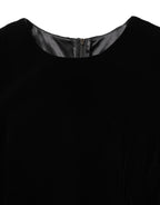 Dolce & Gabbana Black Viscose Velvet Floor Length Gown Dress