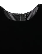 Dolce & Gabbana Black Viscose Velvet Floor Length Gown Dress