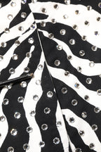 Dolce & Gabbana Black White Zebra Crystal Embellished Dress