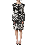 Dolce & Gabbana Black White Zebra Crystal Embellished Dress