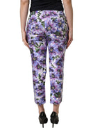 Dolce & Gabbana Multicolor Floral Print CroppedTrouser Pants