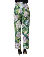 Dolce & Gabbana Multicolor Floral Print Tapered Trouser Pants