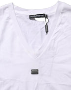 Dolce & Gabbana White Logo Embroidered TieWaist Cropped Top