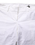 Patrizia Pepe White Mid Waist Tapered Formal Trousers Pants