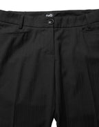 Dolce & Gabbana Black Mid Waisted Polyester Trouser Pants
