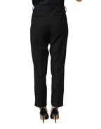 Dolce & Gabbana Black Mid Waisted Polyester Trouser Pants