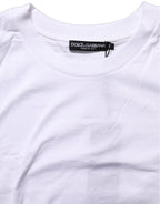 Dolce & Gabbana White Cotton Round Neck Short Sleeves T-Shirt