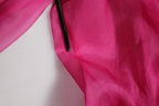 Dolce & Gabbana Fuchsia Sheer Chiffon Buttoned Blouse Top