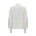 Brunello Cucinelli White Silk Blouse