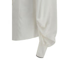 Brunello Cucinelli White Silk Blouse