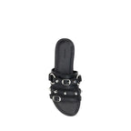 Balenciaga Black Lamb Ovis Aries Aries Flat Sandals