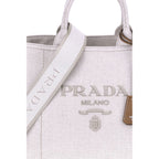 Prada Beige Cotton Shoulder Bag