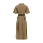 Brunello Cucinelli Brown Cotton Casual Dress