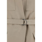 Brunello Cucinelli Beige Cotton Sleveless Jacket