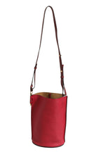 Loewe Gate Raspberry & Wine Leather Bucket Bag