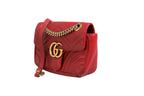 Gucci Marmont Small Shoulder Bag in Rosso Ancora Red Leather