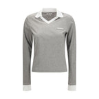 Miu Miu Gray Cotton Long Sleeve T-Shirt