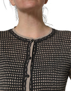 Dolce & Gabbana Black Floral Lace ButtonDownCardigan Sweater