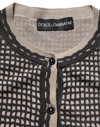 Dolce & Gabbana Black Floral Lace ButtonDownCardigan Sweater