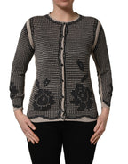 Dolce & Gabbana Black Floral Lace ButtonDownCardigan Sweater