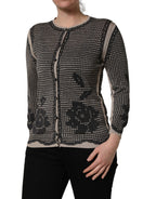 Dolce & Gabbana Black Floral Lace ButtonDownCardigan Sweater