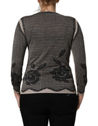 Dolce & Gabbana Black Floral Lace ButtonDownCardigan Sweater