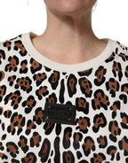 Dolce & Gabbana Multicolor Leopard Print Crew Neck T-shirt