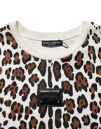 Dolce & Gabbana Multicolor Leopard Print Crew Neck T-shirt