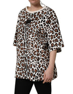 Dolce & Gabbana Multicolor Leopard Print Crew Neck T-shirt