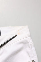 Dolce & Gabbana White Cotton Skinny Mid Waist Denim Jeans