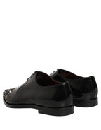 Dolce & Gabbana Black Embellished Derby Dress Formal Shoes