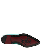 Dolce & Gabbana Aqua Blue Embellished Derby Dress Formal Shoes
