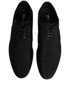 Dolce & Gabbana Black Suede Lace Up Derby Dress Formal Shoes