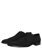 Dolce & Gabbana Black Suede Lace Up Derby Dress Formal Shoes