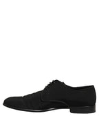 Dolce & Gabbana Black Suede Lace Up Derby Dress Formal Shoes